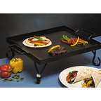 Thumbnail image #1 for American Metalcraft GS16 Black Wrought Iron Griddle with Stand, 16"L x 13-1/2"W x 5"H
