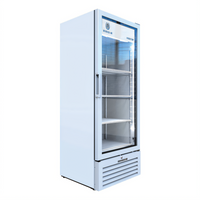 Beverage-Air Marketeer MT12-1W White One-Section Reach-In Hinged Glass Door Refrigerated Merchandiser, 11.5 Cu. Ft.