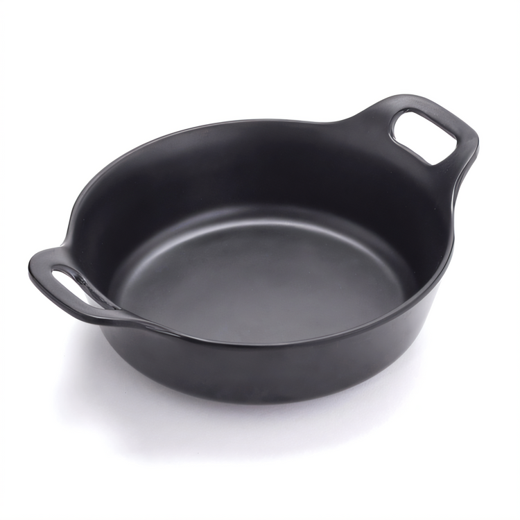 Product image #1 for American Metalcraft Round Melamine Casserole Dish, Cast Iron-Style, 39 oz., Black