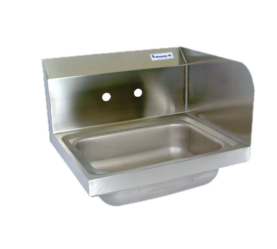Product image #1 for BK Resources Wall-Mount Stainless Steel Hand Sink with Right Side Splash, 14 x 10 x 5 Bowl