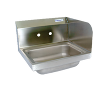 BK Resources Wall-Mount Stainless Steel Hand Sink with Right Side Splash, 14 x 10 x 5 Bowl