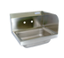 Thumbnail image #1 for BK Resources Wall-Mount Stainless Steel Hand Sink with Right Side Splash, 14 x 10 x 5 Bowl