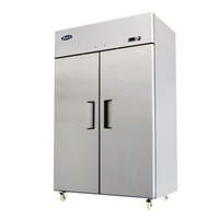 Atosa 43.2 Cu. Ft. Two-Section Top-Mount Self-Contained Reach-In Refrigerator with Solid Locking Hinged Doors