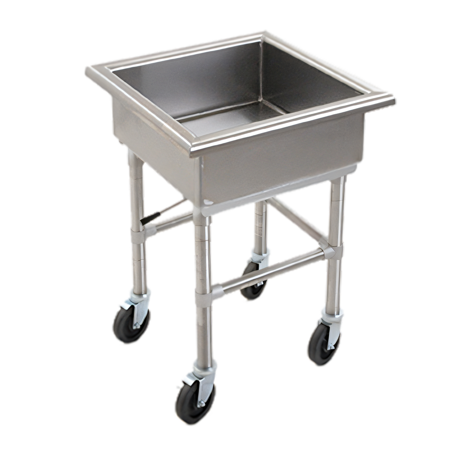 Product image #1 for Mobile Stainless Steel Soak Sink with 24 x 24 x 8-Inch Compartment and Casters
