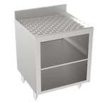 Thumbnail image #1 for Krowne Silver Series 18-GSB3 24-Inch Stainless Steel Glass Rack Storage Cabinet with 2-Level Storage, Drainboard Top and 3-Inch Backsplash