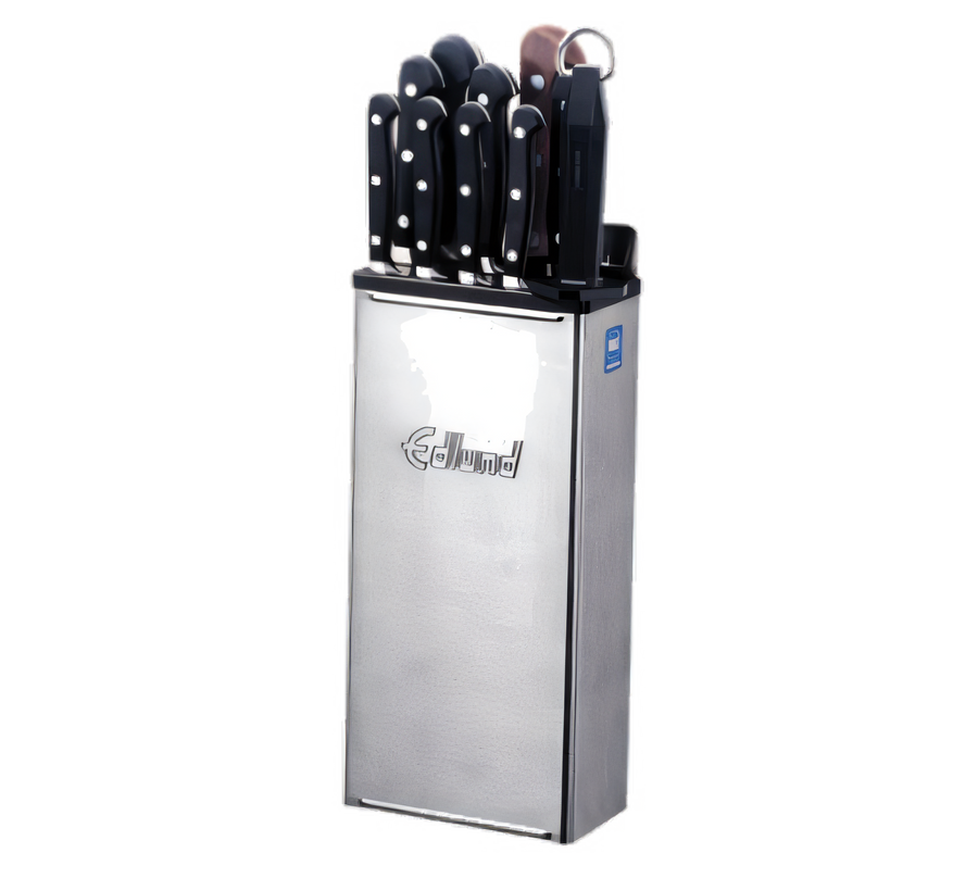 Product image #1 for Edlund KR-50Y Yellow Color-Coded Stainless Steel Knife Rack with 12-Inch Skirt and Back Plate
