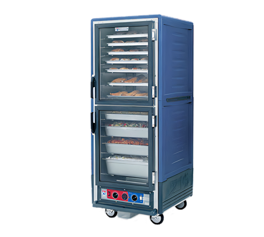 Product image #1 for Metro C5 3 Series Full-Height Mobile Moisture Heated Holding and Proofing Cabinet with Dutch Clear Doors, Blue Insulation Armour