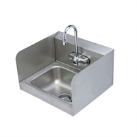 Wall-Mounted Stainless Steel Hand Sink with 4-Inch Electronic Sensor Faucet