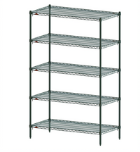 Metro Super Adjustable Super Erecta Starter Wire Shelving Unit, 48W x 24D x 74H, 5 Shelves, Metroseal 3 Green