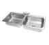Thumbnail image #1 for Advance Tabco Two-Compartment Drop-In Sink, 18-Gauge 304 Stainless Steel, with 8-Inch Swing Spout Faucet and Basket Drains
