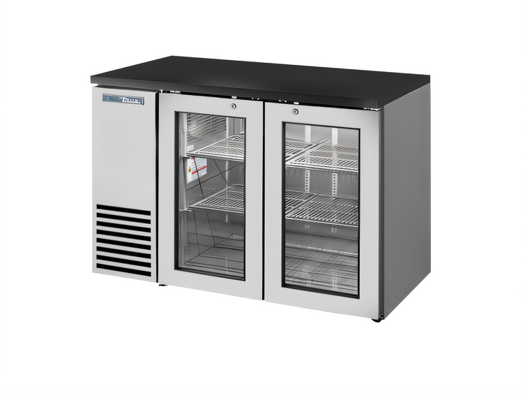 Product image #1 for True 48-Inch Two-Section Back Bar Cooler with Glass Hinged Doors and Left-Side Condensing Unit