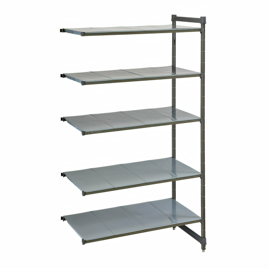Product image #1 for Cambro Camshelving Basics Plus 18 x 48 x 84-Inch 5-Tier Solid Polymer Add-On Shelving Unit