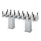 Thumbnail image #1 for Perlick Corporation 4006-18BX18BPC4 Extra-High Back-to-Back Bridge Tee Countertop Glycol-Cooled Draft Beer Tower, 36 Faucets, Polished Chrome