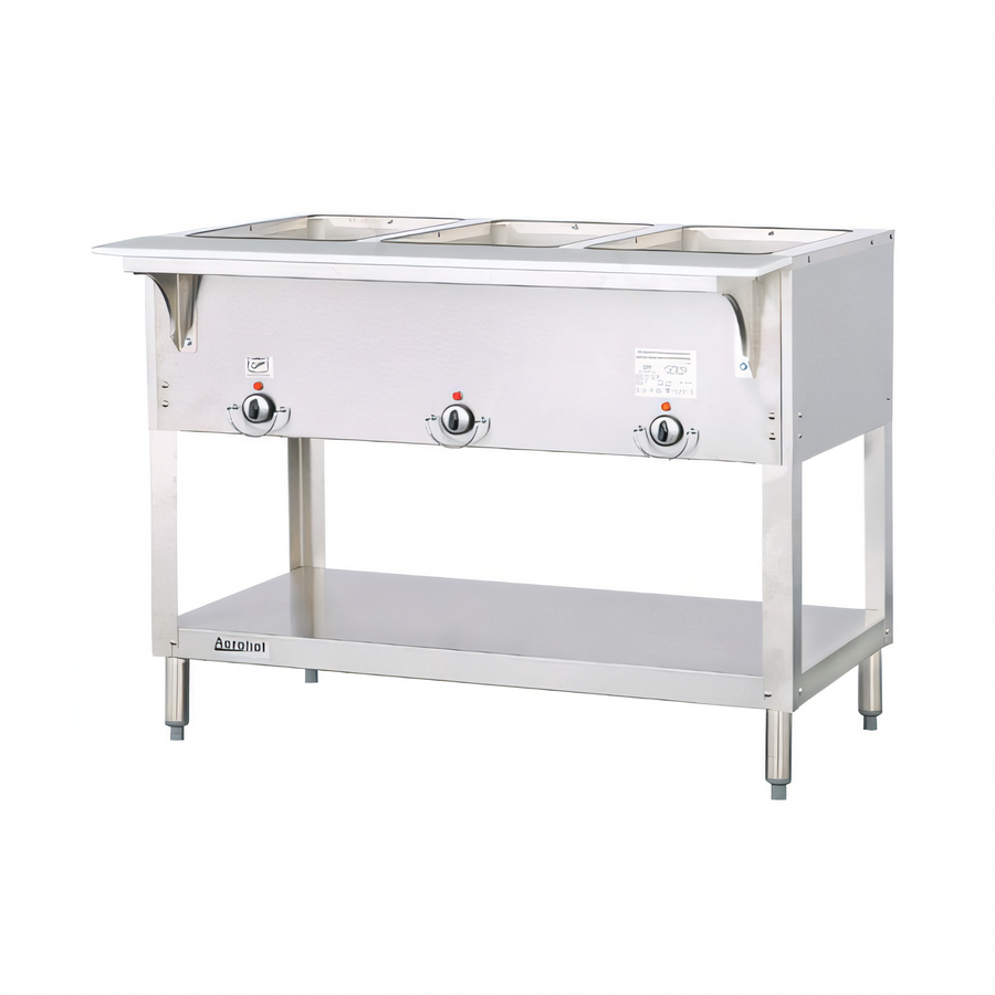 Product image #1 for Aerohot Electric Hot Food Station with 3 Sealed Wells, Open Base, and Carving Board