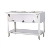 Aerohot Electric Hot Food Station with 3 Sealed Wells, Open Base, and Carving Board