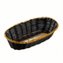 Thumbnail image #1 for Winco Black & Gold Long Oval Woven Polypropylene Fast Food Basket