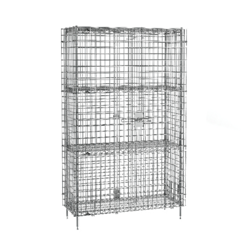 Product image #1 for Metro Super Erecta Stationary Chrome-Plated Wire Security Unit with 2 Intermediate Shelves, 50-1/2 Inch Wide