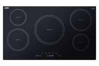 Summit Commercial 36-Inch Five-Burner Drop-In Induction Cooktop, 208-240V, Black Glass