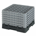 Thumbnail image #2 for Cambro Camrack Full Size Low Profile 36-Compartment Glass Rack with 6 Soft Gray Extenders, Black