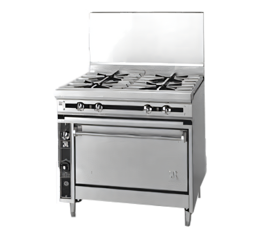Product image #1 for Titan JTRH-4-36 Heavy Duty 36" Gas Range with (4) Open Burners and Standard Oven