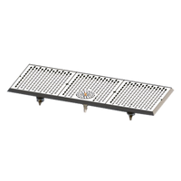 Perlick 33-Inch Stainless Steel Surface-Mount Drip Tray with Glass Rinser for Brew Pipe Towers