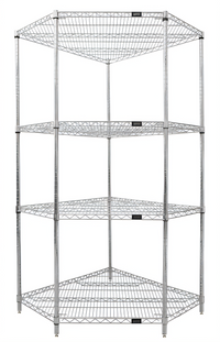 Quantum 36 Inch Wide x 18 Inch Deep Chrome Plated 5-Sided Wire Shelving Starter Kit