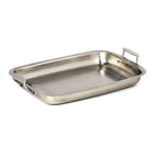 Thumbnail image #1 for American Metalcraft THRC21 Rectangular Hammered Stainless Steel Serving Pan, 168 oz., 18-1/4 x 14 x 2 in. with Handles Case of 4