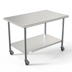 Thumbnail image #1 for KoolMore 48-Inch x 30-Inch 18-Gauge Stainless Steel Commercial Work Table with Undershelf and Locking Casters
