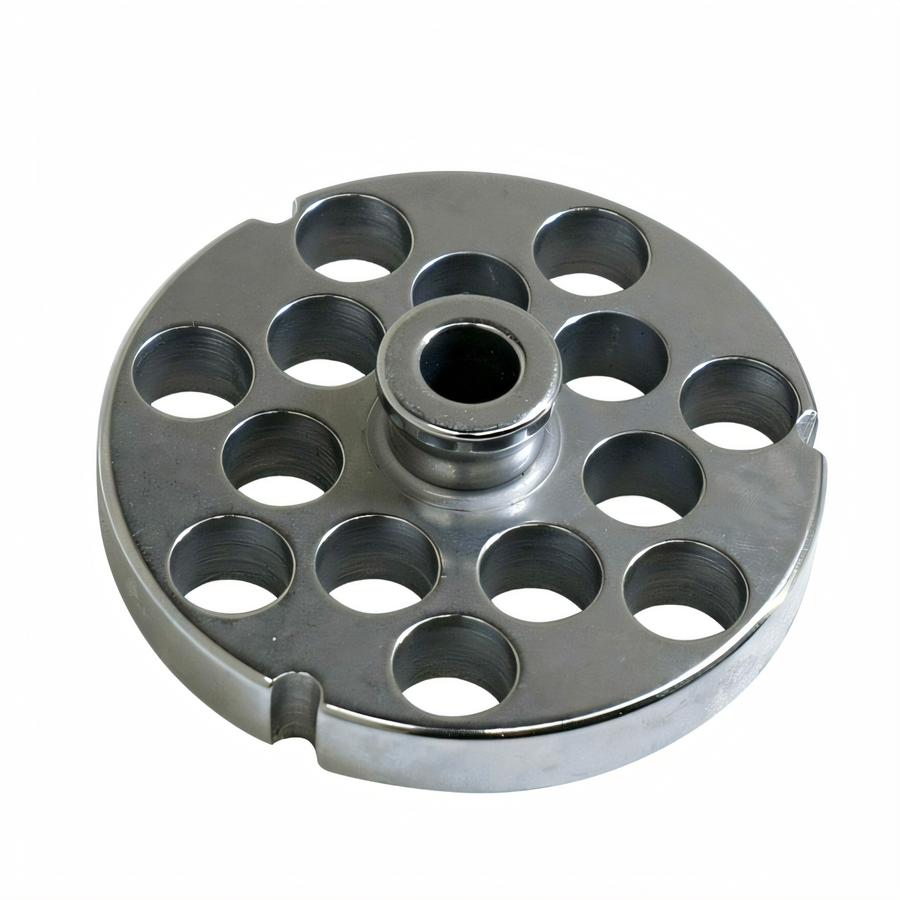 Product image #1 for Stainless Steel #32 Meat Grinder Machine Plate with Hub, 16 mm (5/8 in.), 3-Notch Round