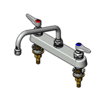 Thumbnail image #1 for T&S Brass B-1121-XS Commercial Deck-Mounted Workboard Faucet, 8-Inch Centers, 8-Inch Swing Spout, 2-Inch IPS Shanks, Low Lead