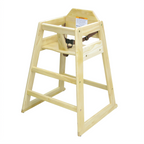 Thumbnail image #1 for Admiral Craft Equipment Corp. HCW-1 Stackable Solid Hardwood Restaurant High Chair, Natural Finish
