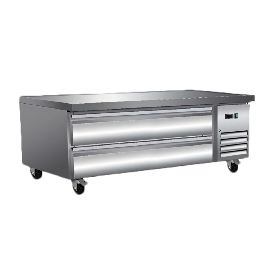 Product image #1 for Serv-Ware 62-Inch 2-Drawer Refrigerated Chef Base, Stainless Steel, 115V
