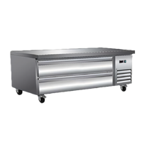 Serv-Ware 62-Inch 2-Drawer Refrigerated Chef Base, Stainless Steel, 115V
