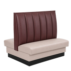 Thumbnail image #1 for ATSMFG ATS AT&S-AD-W42-6CH GR6 MFG Double Restaurant Booth, 48"L x 42"H, Upholstered 6-Channel Back, Removable Sinuous Spring Seat