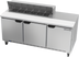 Thumbnail image #1 for Beverage-Air 72-Inch Three-Section Sandwich Top Refrigerated Prep Table with 3 Doors and 12-Pan Top