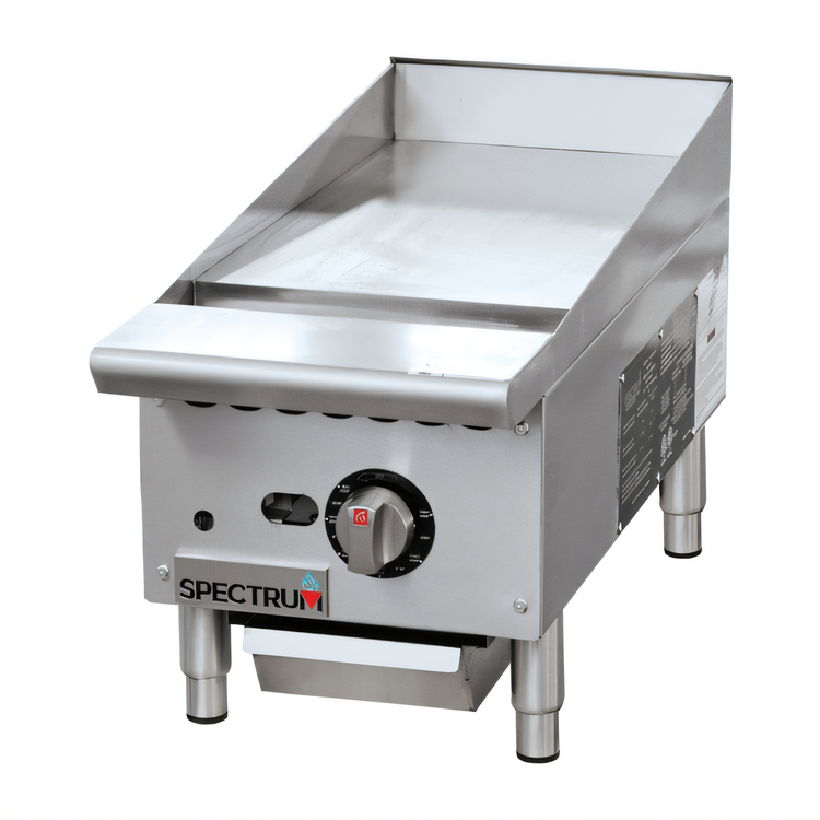 Product image #1 for Winco Spectrum 12-Inch Countertop Natural Gas Thermostatic Griddle with 1-Inch Polished Steel Plate