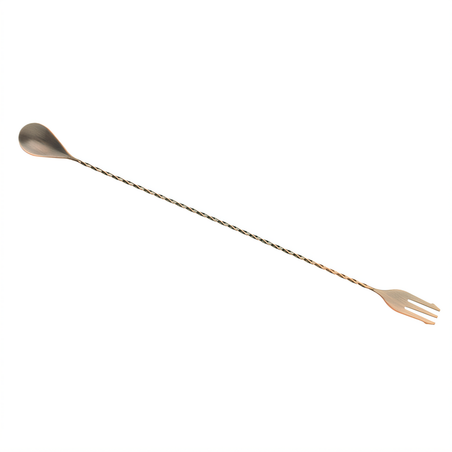 Product image #1 for Barfly 15-3/4 Inch Antique Copper-Plated Bar Spoon with 3-Tine Fork End