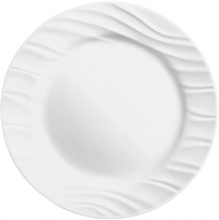 Corelle Essentials 8-1/2-Inch Round Salad Plate, Wide Rim, Vitrelle Glass, Dunes