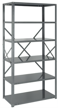 IRONMAN 8-Shelf Open Stationary 22-Gauge Steel Shelving Unit, 36W x 12D x 75H Inches, 400 lb. per Shelf