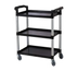 Thumbnail image #1 for Serv-Ware Black 3-Shelf Plastic Bus Cart with 4-Inch Casters
