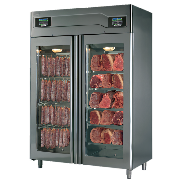 Product image #1 for Stagionello® + Maturmeat® Free-Standing Meat Curing Cabinet, 58 Inch W, 100 + 100 kg Capacity, 220V