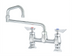 Thumbnail image #1 for Krowne Diamond Series Raised Deck Mount Manual Faucet with 8-Inch Centers and 18-Inch Jointed Swing Spout