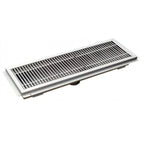 Thumbnail image #1 for Klinger's Trading FT2460 304 Stainless Steel Floor Trough, 24" x 60", 3" Deep, Subway Grate, Center Drain