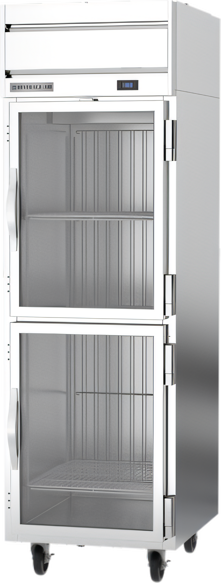 Product image #1 for Beverage-Air Horizon Series 1-Section Top-Mount Reach-In Freezer with 2 Right-Hand Hinged Half Glass Doors