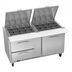 Thumbnail image #1 for Victory UltraSpec™ V-Core™ Big Top Two-Section Sandwich Prep Table with 24-Pan Top, 60-Inch, Doors & Drawers