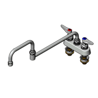 T&S Brass 4-Inch Deck Mount Workboard Faucet with 18-Inch Double Joint Swing Nozzle