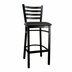 Thumbnail image #1 for Omcan Black Ladder Back Commercial Bar Stool with Upholstered Vinyl Seat