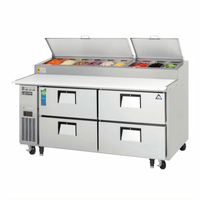 Everest Refrigeration EPPR2-D4 Two-Section Drawered Pizza Prep Table, 71 Inch, 23 Cu. Ft.