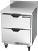 Thumbnail image #1 for Beverage-Air 27-Inch One-Section Worktop Refrigerator with 2 Drawers, 6.13 Cu. Ft., Foamed-In-Place Backsplash