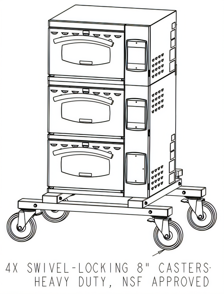 Product image #1 for Ovention Stacking Kit with Cart for MILO-16 and MILO2-16 Ovens, 3-Deck Capacity